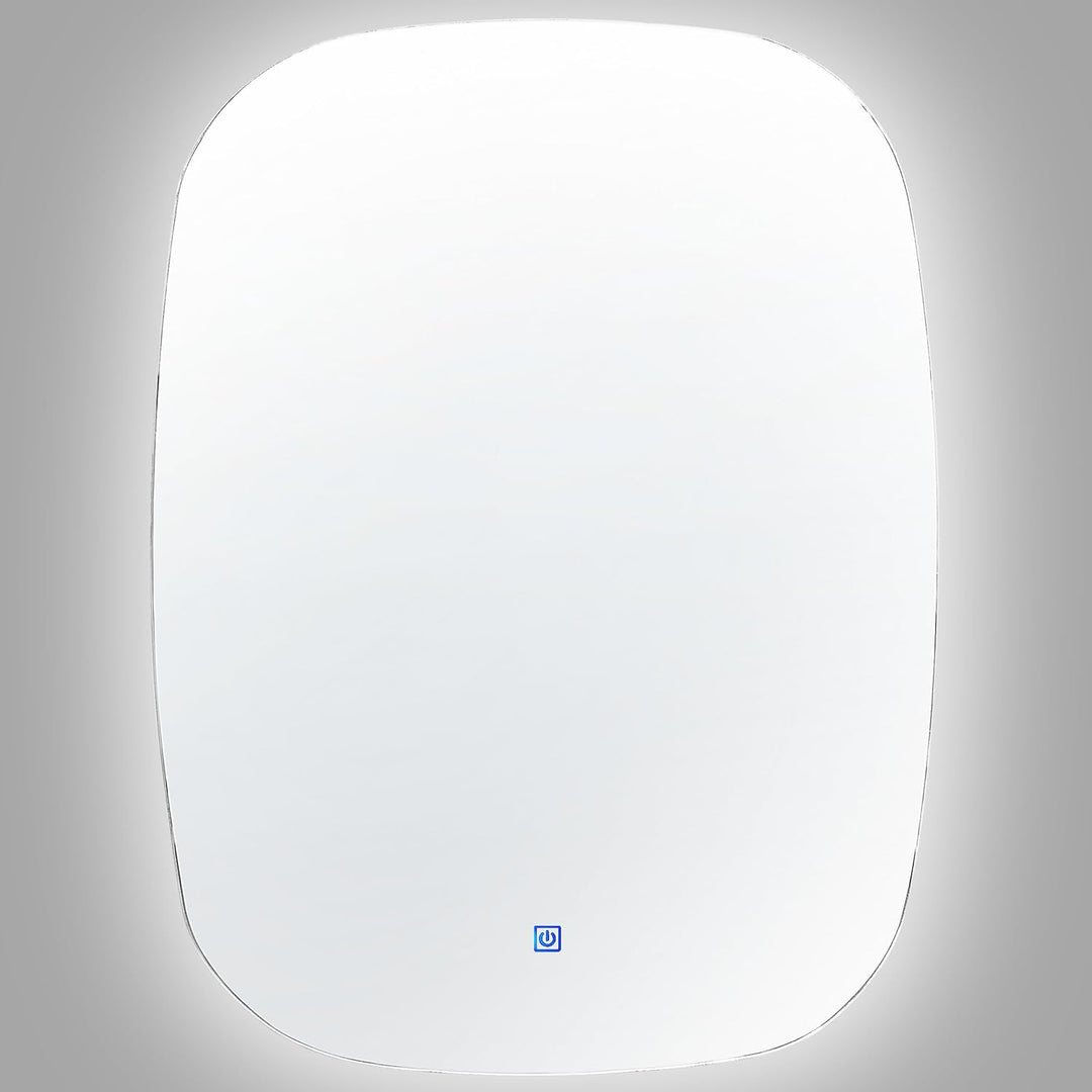 Modern Ovaler LED Wandspiegel Badezimmer Schlafzimmer ø 78 cm Silber Bergerac