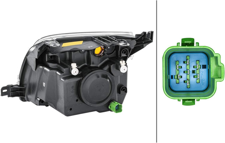 HELLA 1ED 247 026-261 Halogen-Hauptscheinwerfer - rechts - für u.a. Ford Fusion (Ju_) Rechts (Beifah