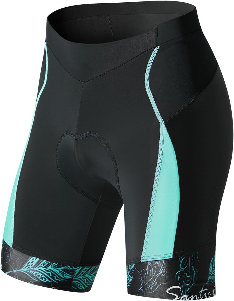 Santic Fahrradhose Damen Gepolstert Kurz Radlerhose Damen Radhose Damen mit Sitzpolster Radsportshor