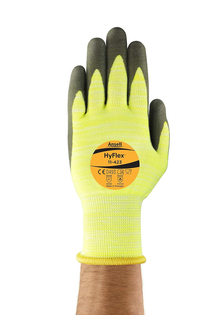 Ansell HyFlex 11-423 Schnittschutz-Handschuhe, Mechanikschutz, Grau, Grösse 6 (12 Paar pro Beutel) G