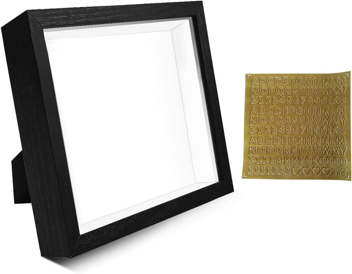sunmeg 2Pcs 3D Bilderrahmen zum Befüllen 20 x 20cm Bilderrahmen Tief 3D Objektrahmen Hölzern bis 3cm