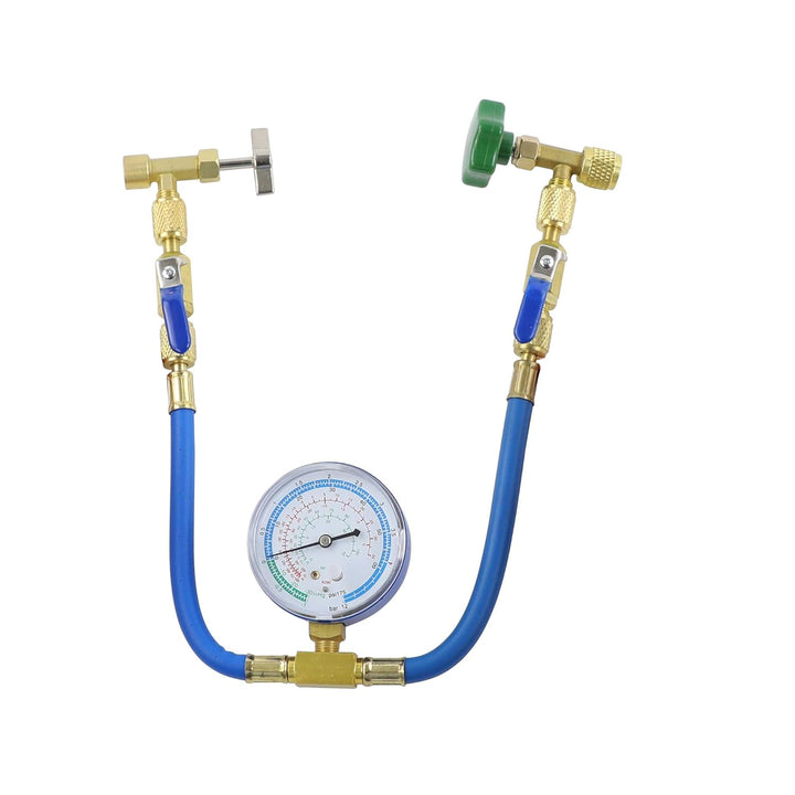 R290 und R600A Ladeschlauch und Messgerät Set mit Dosenhahn und Absperrventilen 2 x Dosenhähne + 2 x