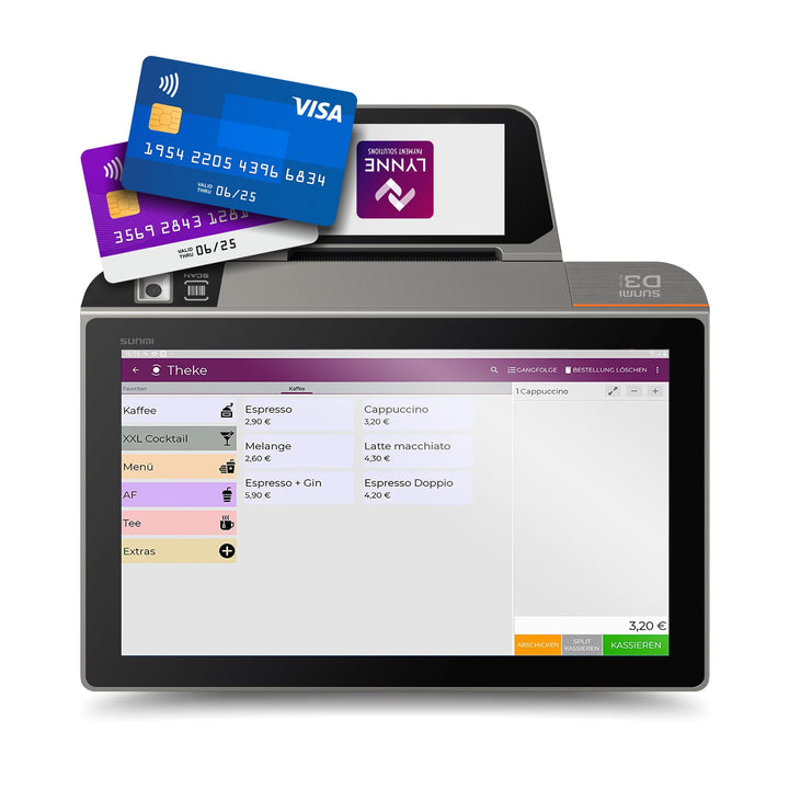 Registrierkasse TSE ready - Kassensystem mit Kartenterminal (POS) und Bondrucker - Kasse mit Kartenz