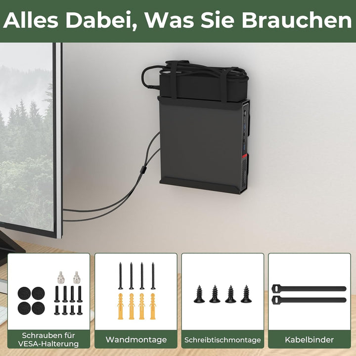 Mini PC Halterung für Lenovo ThinkCentre, Wand/VESA/Untertisch Halterung für Lenovo ThinkCentre M600