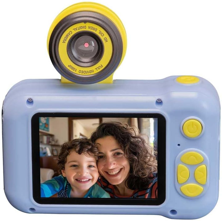 Denver KCA-1351BU Blau Kinderkamera – 40 MP, Flip-Objektiv für Selfies, Eingebaute Spiele, 2.4-Zoll