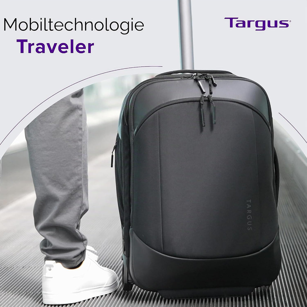 Targus TSB700EU Sport 15-15,6" Notebook-Rucksack mit Rollen Schwarz, Lässt Sich in einen Rollkoffer