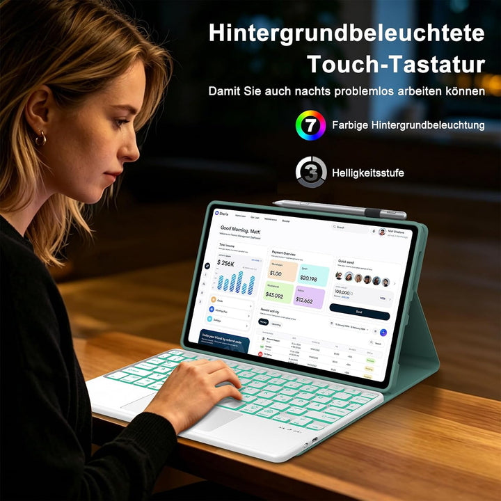 Hülle Tastatur für Lenovo Idea Tab 11 Zoll 2025/Lenovo Tab M11 11 Zoll 2024 Dunkelgrün -- Lenovo Ide