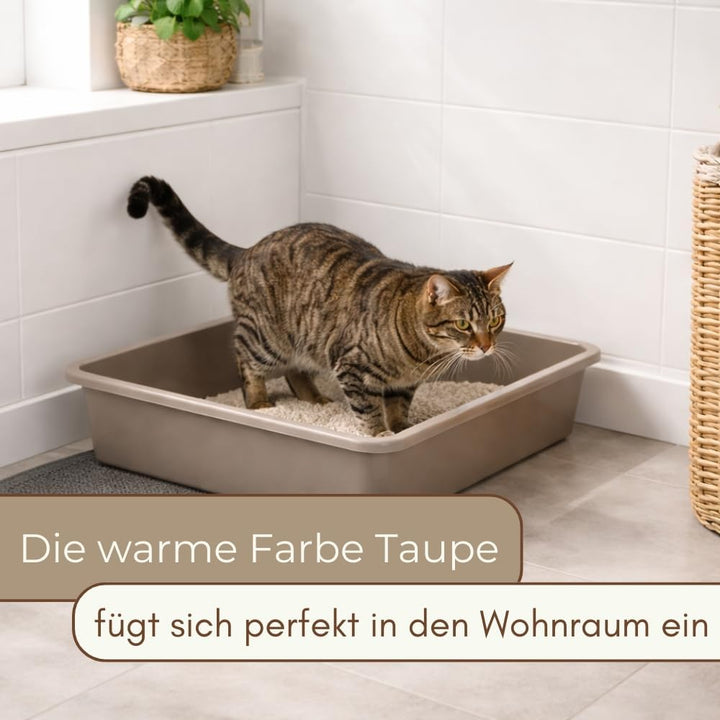 GarPet Katzenklo in 5 Grössen Katzentoilette ohne Deckel Katzen WC Schalentoilette Klo grau eckig hy