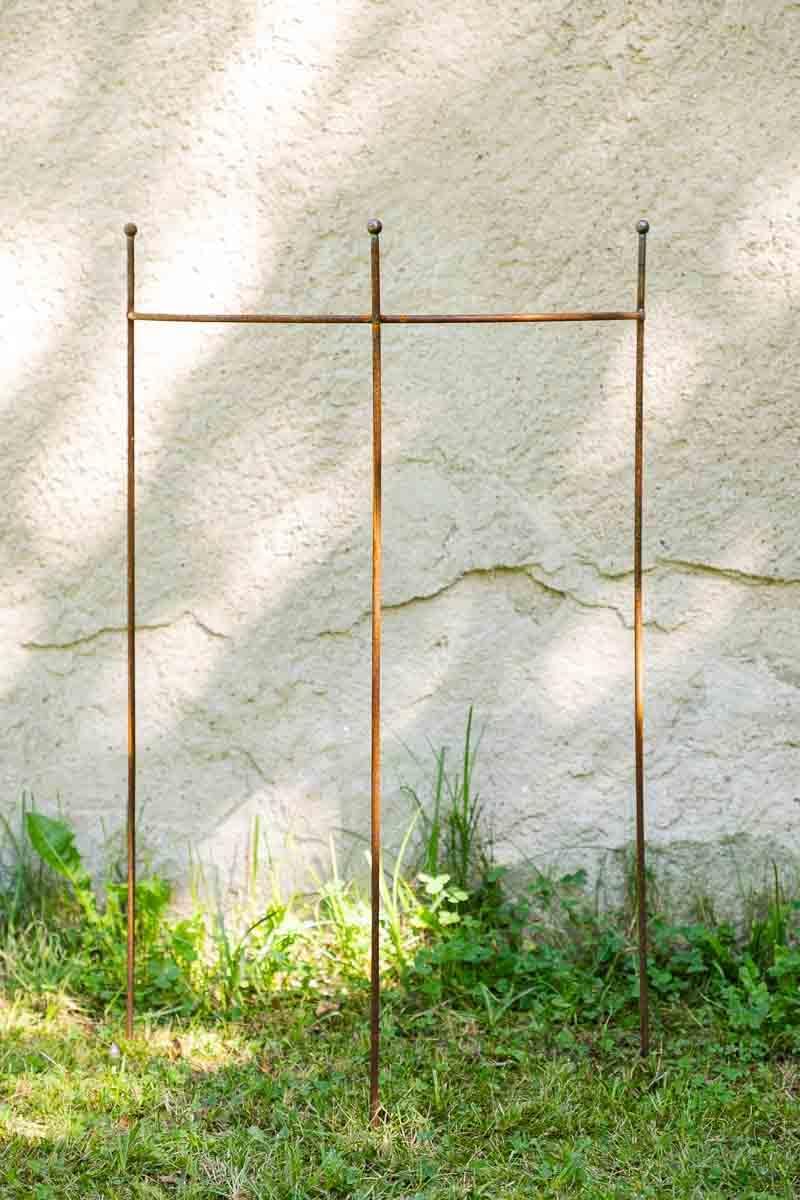 2er Set Staudenhalter halbrund, Höhe 90cm, Breite 55cm Roheisen/Rost