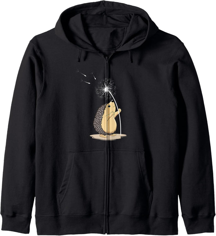 Pusteblume Blumenmotiv Glücksbringer Igel Kapuzenjacke