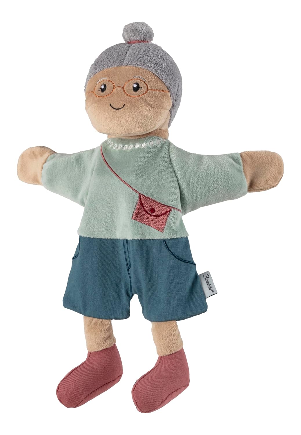 Handpuppe Oma, weiches Spielzeug für Kasperle Theater, zum Geschichten erzählen und erstes Rollenspi