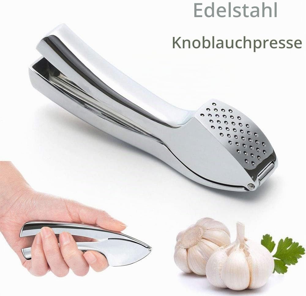 Premium Knoblauchpresse Edelstahl Knoblauchpresse Einfach zu bedienen Lebensmittelhelfer