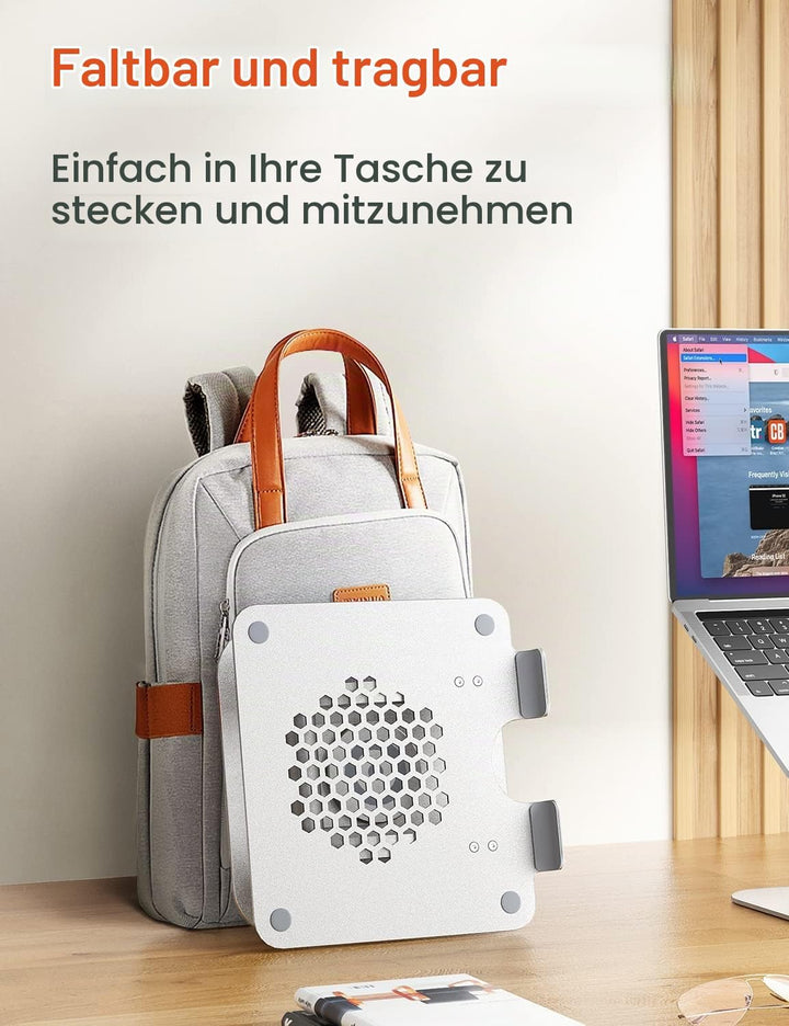 Laptop Ständer mit 360° Drehbarer Basis, Ergonomisch Laptopständer Höhenverstellbar, Laptop Erhoehun
