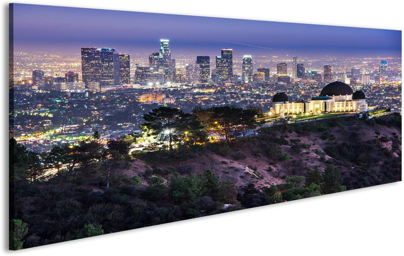 islandburner Bild Bilder auf Leinwand Griffith Obervatory und im Stadtzentrum Skyline Los Angeles Wa