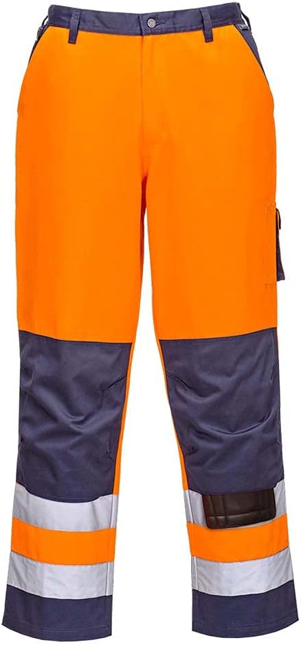 Portwest Unisex Tx51 Lyon Warnschutzhose (1 Stück) M Orange / Marineblau, M Orange / Marineblau