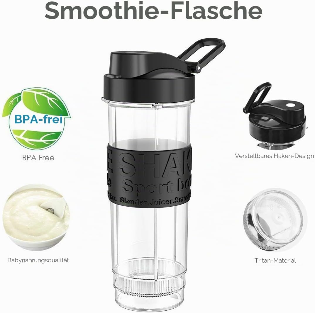 Smoothie Flaschen, Mixer Smoothie Maker Trinkflasche/Tritan flasche/Wasserflasche 570ml BPA-frei für