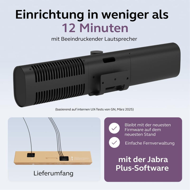 Jabra PanaCast 40 Video Bar System (VBS) Android-Videoleiste und Touch-Controller für kleine Besprec