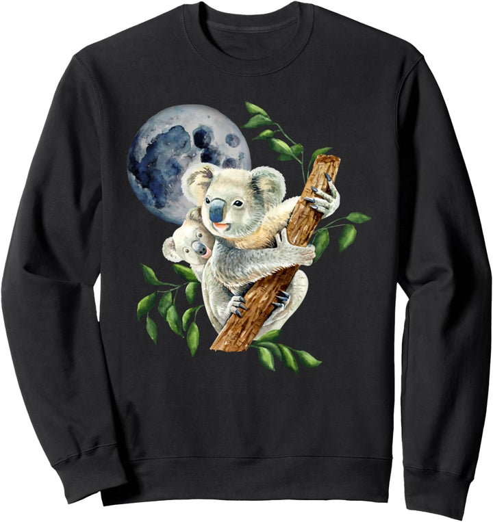 Baby Koala With Mom Moon Wild Tree Animal Design Koala Sweatshirt