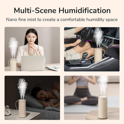 JISULIFE Luftbefeuchter, Mini USB Luftbefeuchter, Persönlicher Desktop Luftbefeuchter für Schlafzimm