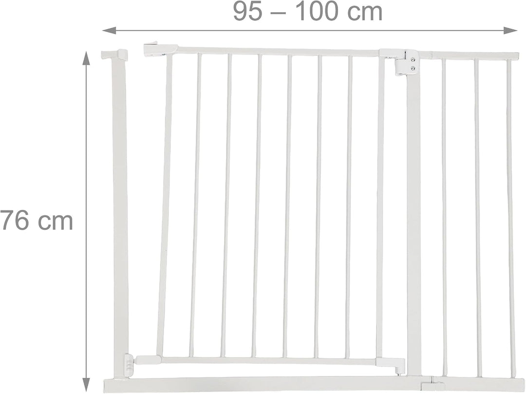 Relaxdays Treppenschutzgitter, 95–100 cm, ohne Bohren, Baby &amp; Kleinkind, Treppe &amp; Tür, Türschutzgitt