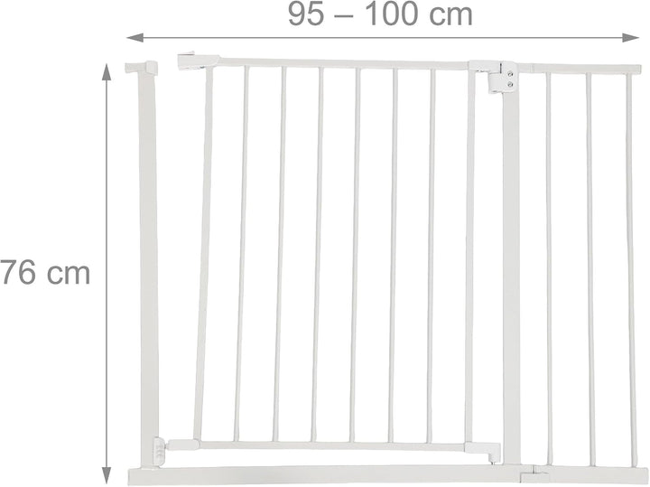 Relaxdays Treppenschutzgitter, 95–100 cm, ohne Bohren, Baby &amp; Kleinkind, Treppe &amp; Tür, Türschutzgitt