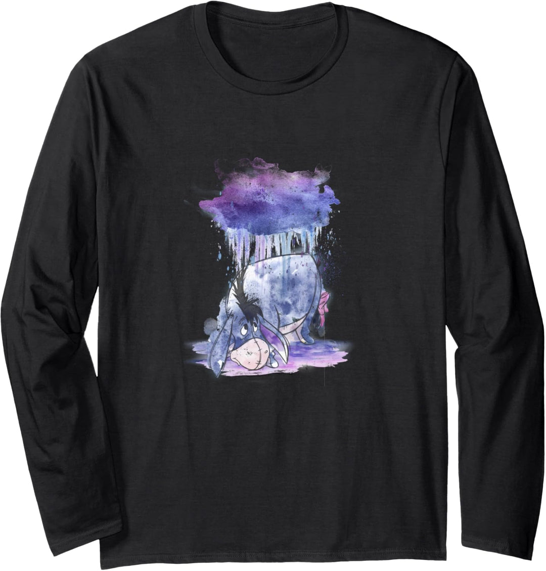 Disney Winnie The Pooh Eeyore Watercolor Rain Cloud Langarmshirt