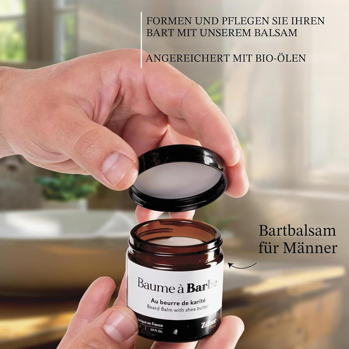 ZilberHaar - Bartpflege-Set für Männer - 1 Bartbürste Regular + 1 Bartbalsam + 1 Feuchtigkeitscreme