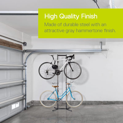 Bike Rack for Garage & Home by Delta Cycle - No Drilling Required - Fully Adjustable Gravity Storage