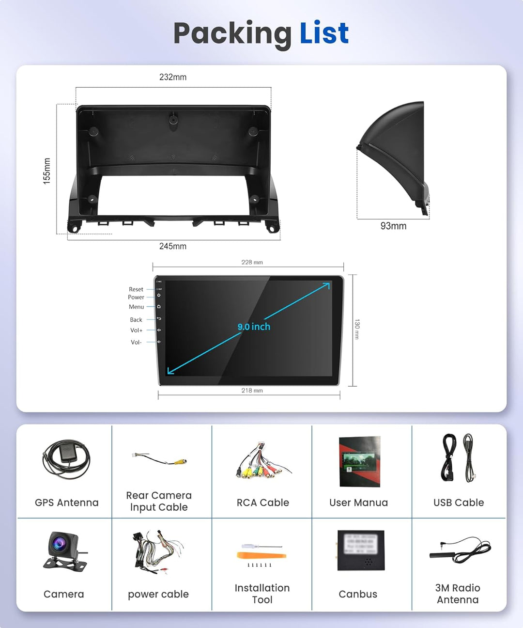 Für Mercedes C-klasse W204 S204 2007-2014 2+32G Podofo Android 11 Autoradio Apple Carplay Wireless H