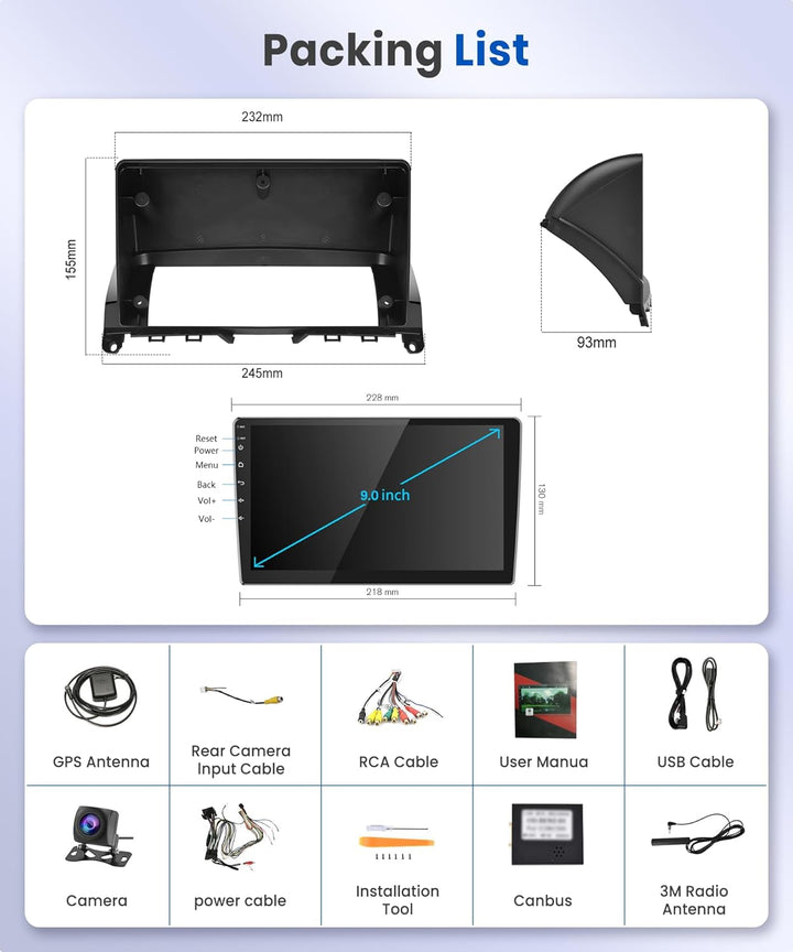 Für Mercedes C-klasse W204 S204 2007-2014 2+32G Podofo Android 11 Autoradio Apple Carplay Wireless H