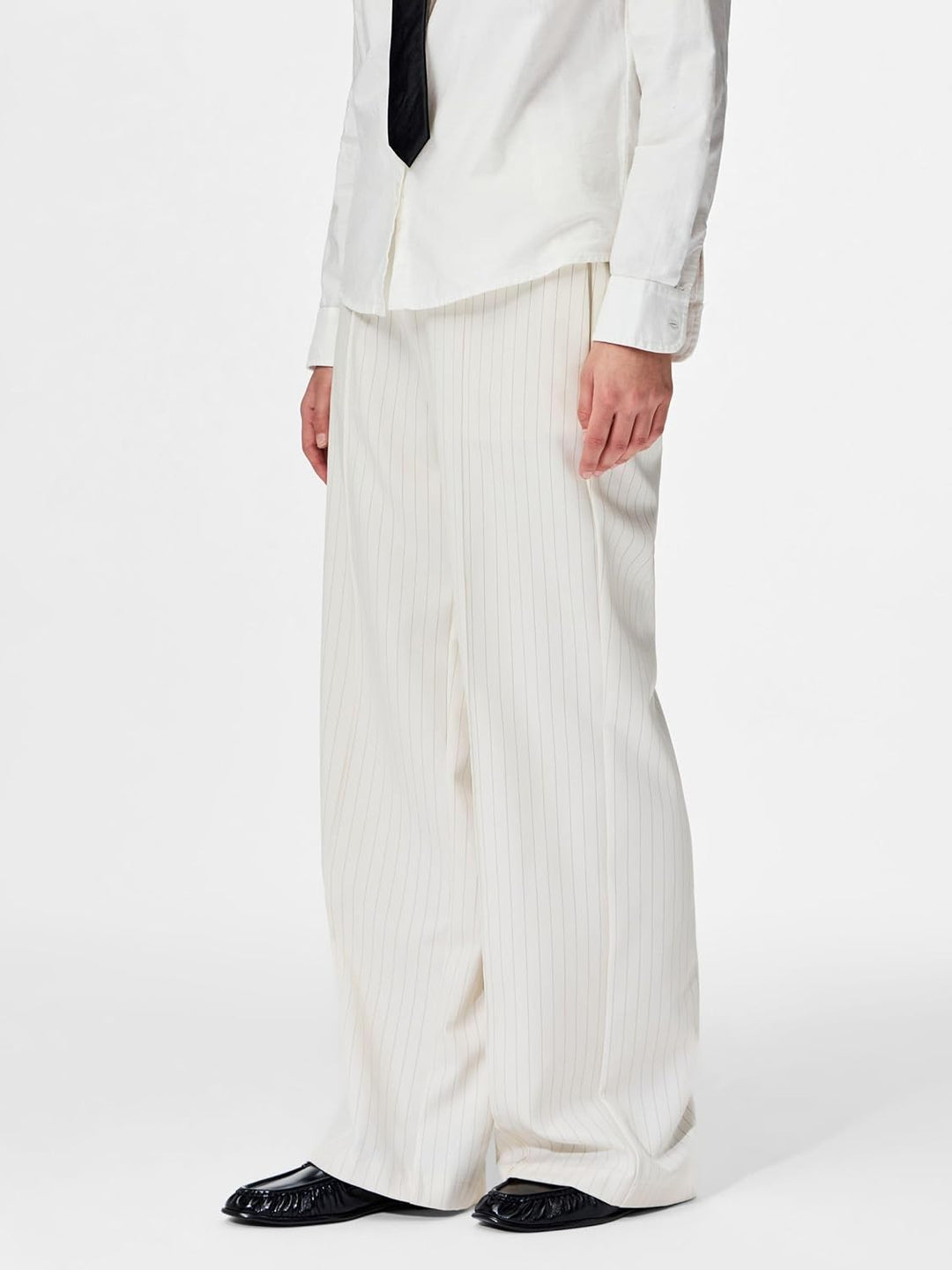 PIECES Female Hose mit weitem Bein PCBOZZY Gestreift S Birch, S Birch