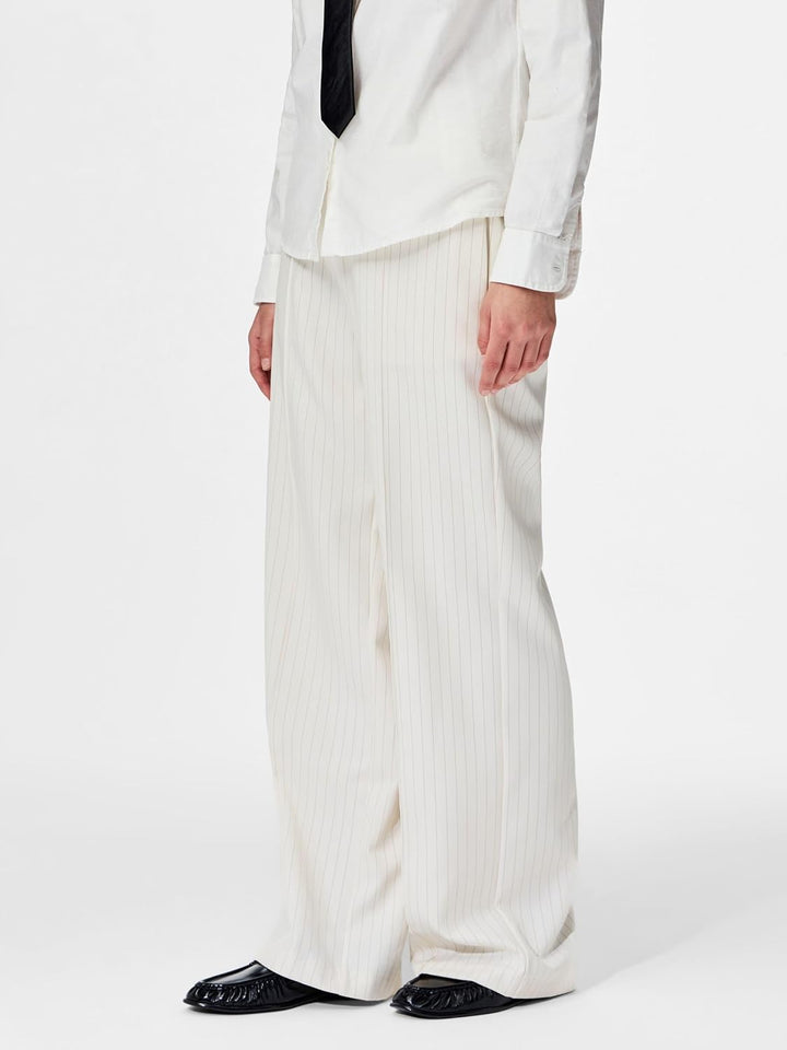 PIECES Female Hose mit weitem Bein PCBOZZY Gestreift S Birch, S Birch
