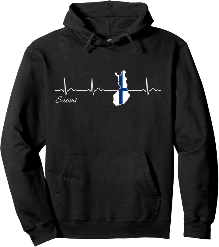 Finnland Suomi Herzschlag Ich Liebe Finnland Flagge Pullover Hoodie