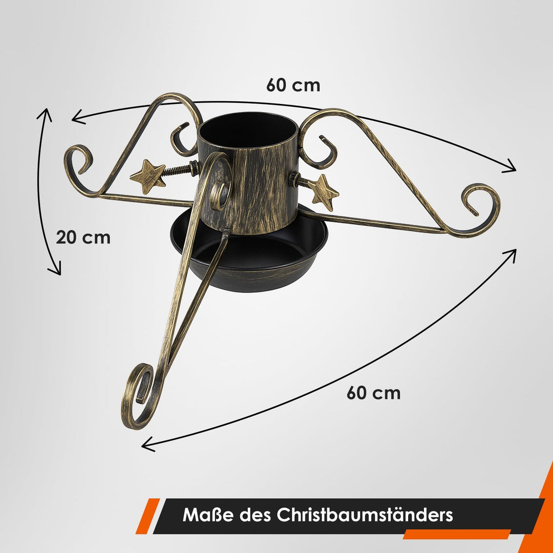Alma Christbaumständer Weihnachtsbaum Ständer - 60x60x20 cm - Weihnachtsbaumständer mit Wassertank -