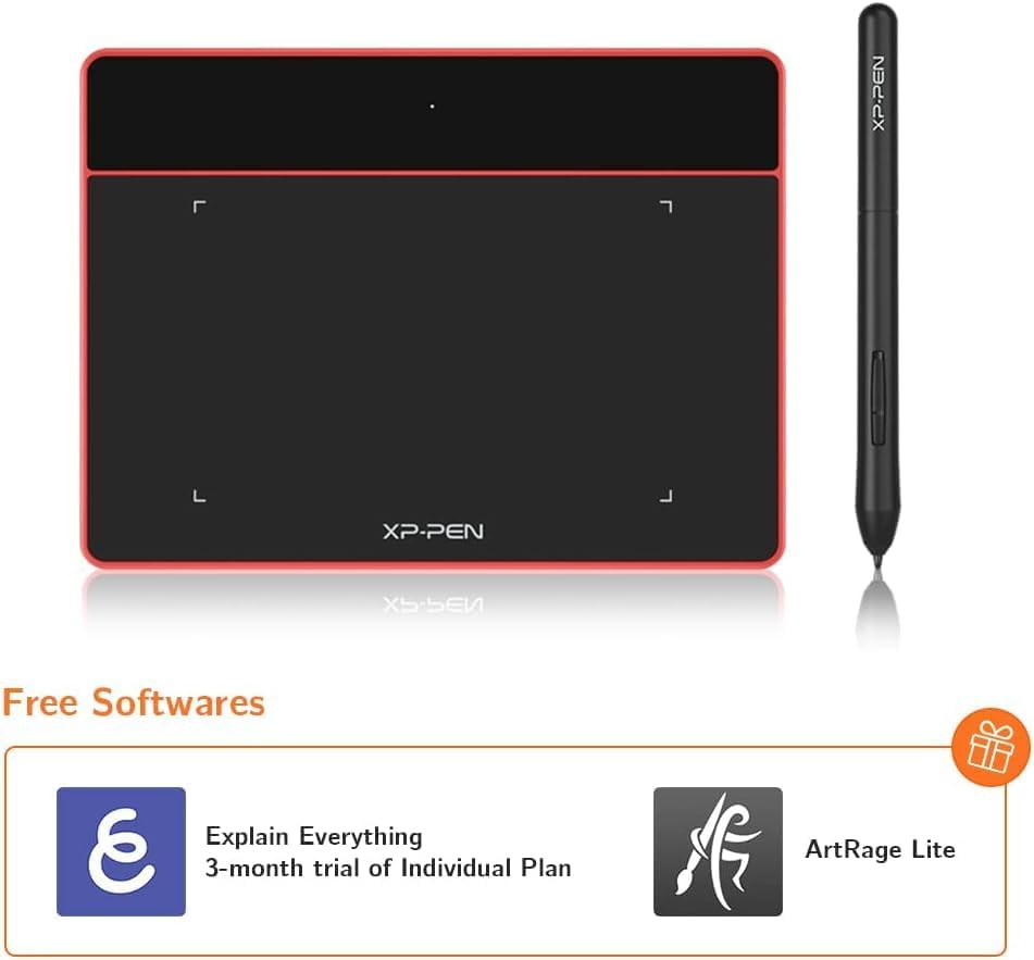 XP-PEN Deco Fun XS Grafik-Tablet, digitales Zeichnen, 10,2 x 7,6 cm (4 x 3 Zoll), für E-Learning und
