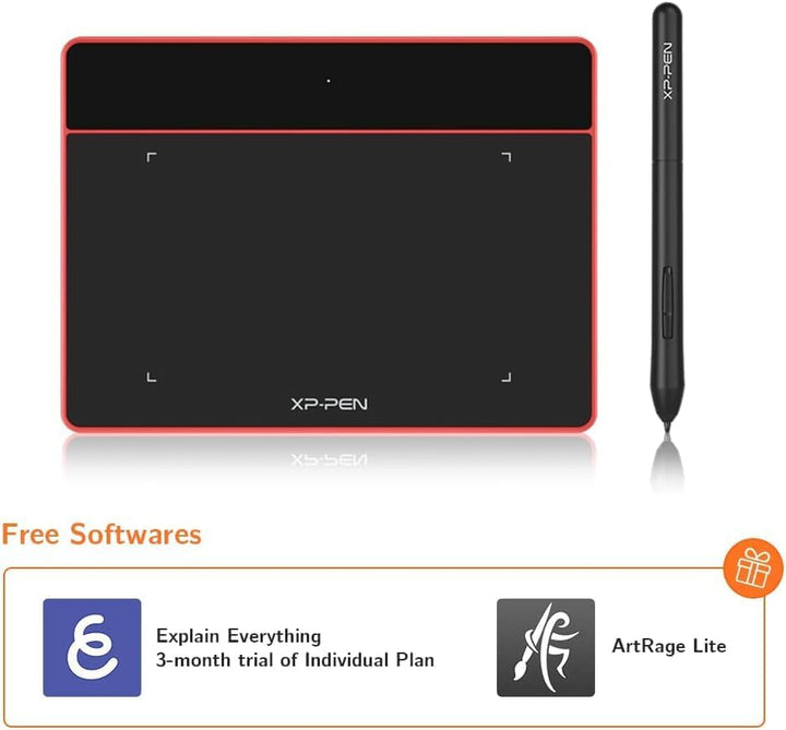 XP-PEN Deco Fun XS Grafik-Tablet, digitales Zeichnen, 10,2 x 7,6 cm (4 x 3 Zoll), für E-Learning und