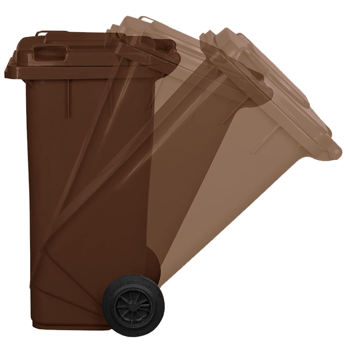 3er Set Mülleimer | PN-EN 840 | 240 Liter | mit Rollen | System zur mechanischen Entnahme | Kunststo