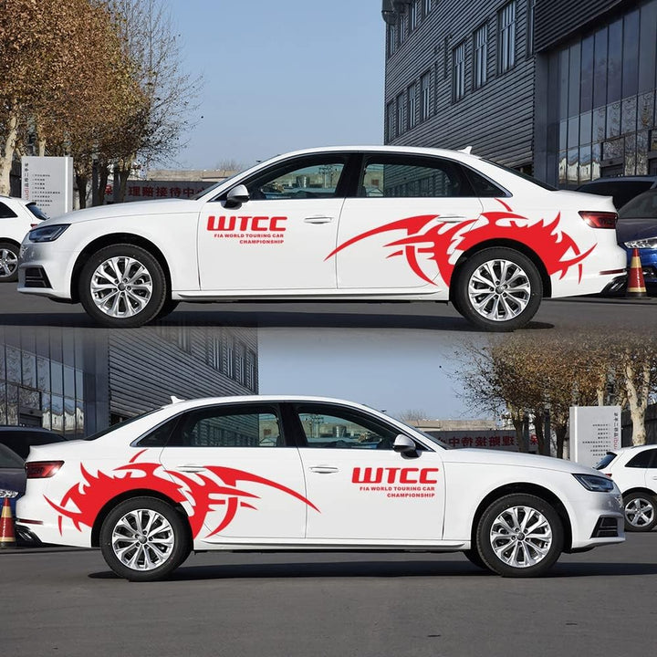 TangDao 2Pcs Auto Aufkleber Karosserie Seitenaufkleber Racing Sportstreifen Aufkleber für Auto Unive