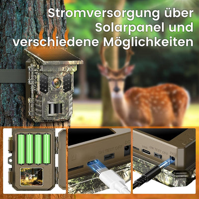 XTU Wildkamera mit Handyübertragung App,2.7K WLAN Wildtierkamera mit Bewegungsmelder Nachtsicht,Inkl
