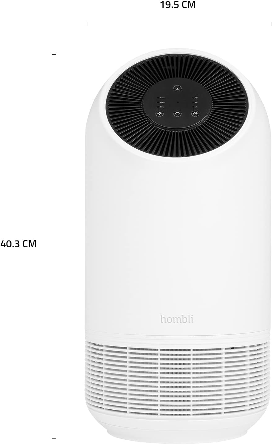 Hombli Smart Air Purifier mit 3 Lagen-Filterung, HEPA 13, Luftreiniger, ultraleise, App-, Sprachsteu