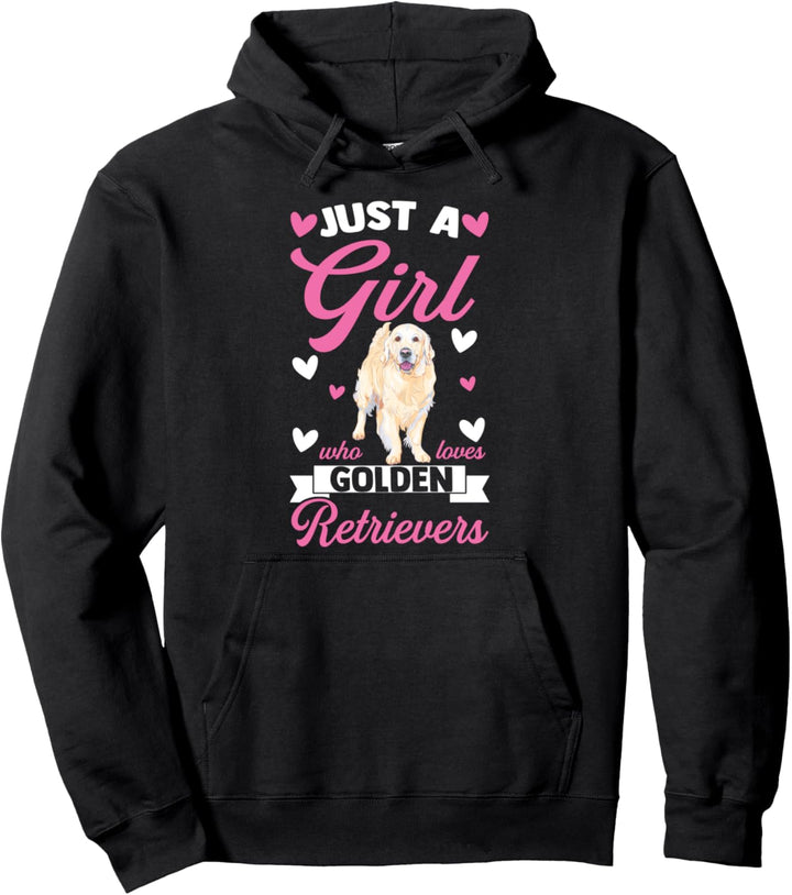 Mädchen, das Golden Retrievers Golden Retrievers liebt Pullover Hoodie