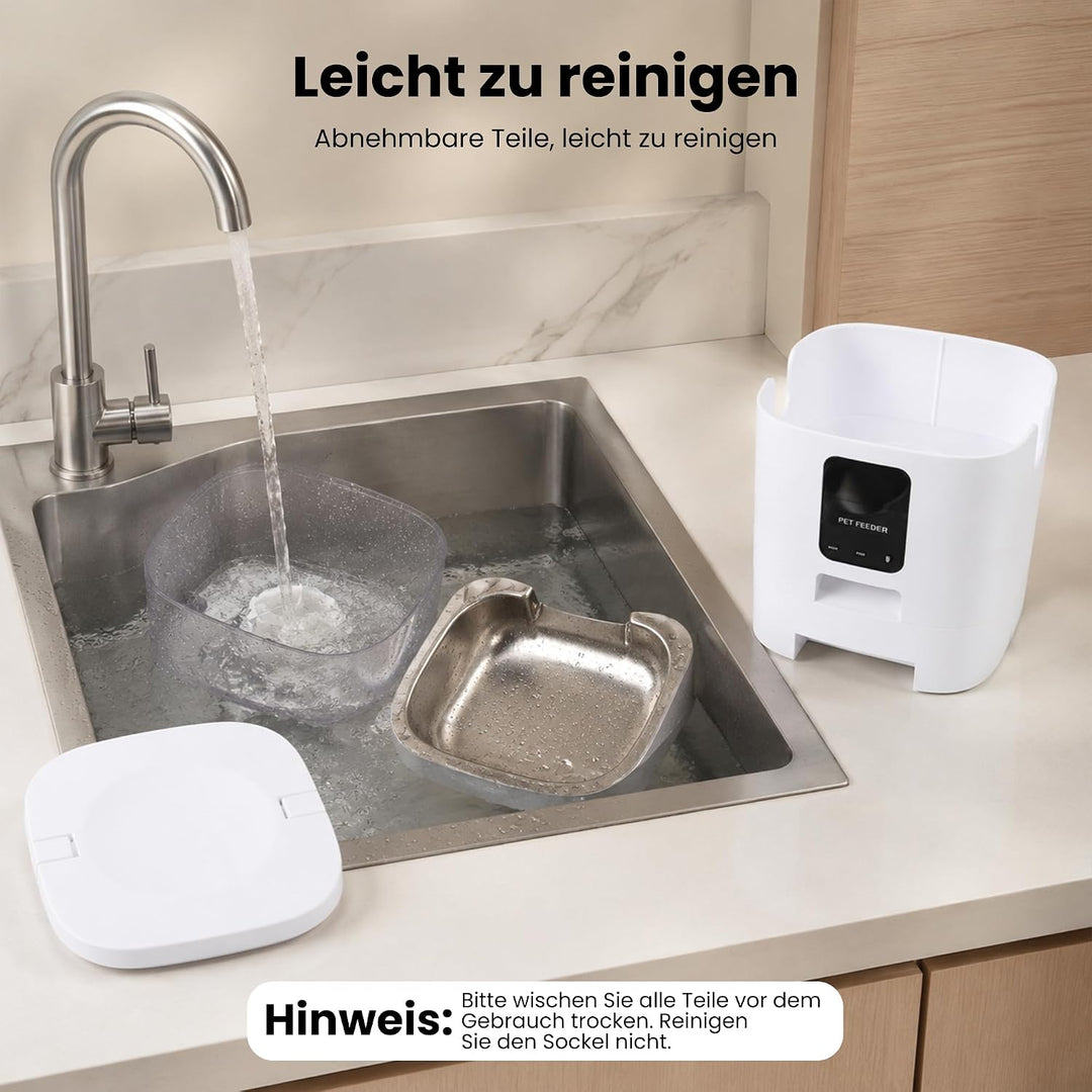 Futterautomat Katze, 4L Katzenfutter Automat, 2,4 G WiFi Katzen Futterautomat mit APP Steuerung, Fut