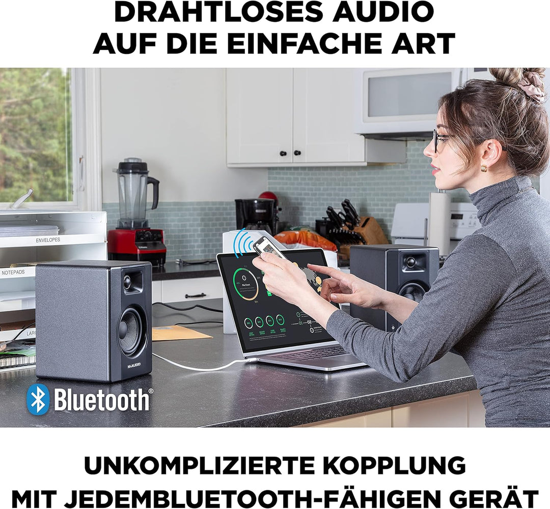 M-Audio BX4BT 4,5" Studio-Monitore mit Bluetooth High-Definition Monitor Lautsprecher Boxen für Reco
