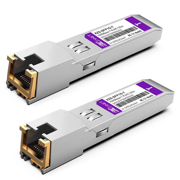 1000BASE-T SFP Transceiver, 1.25G Kupfer SFP zu RJ45 Mini GBIC Modul für Cisco GLC-T/SFP-GE-T, Ubiqu