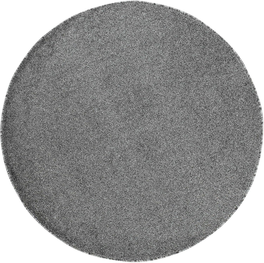 Carpetsale24 Dichter Kurzflor Teppich Wohnzimmer Grau 120 cm Rund Modern Einfarbig Design - Flauschi