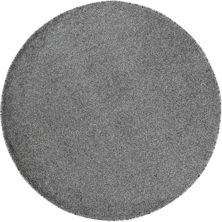 Carpetsale24 Dichter Kurzflor Teppich Wohnzimmer Grau 120 cm Rund Modern Einfarbig Design - Flauschi