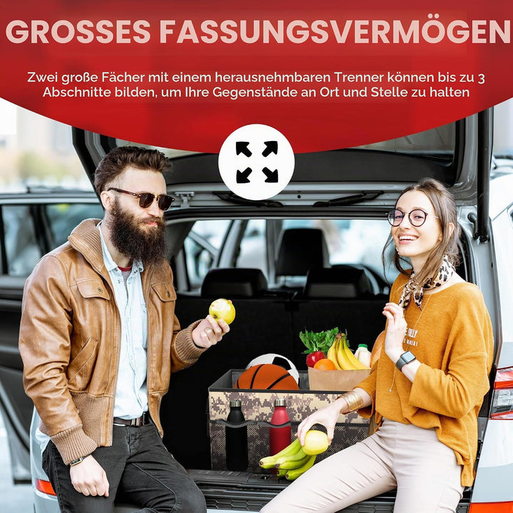 FORTEM Kofferraum Organizer, Kofferraumtasche, Zusammenklappbarer Auto Organizer Kofferraum mit Fäch