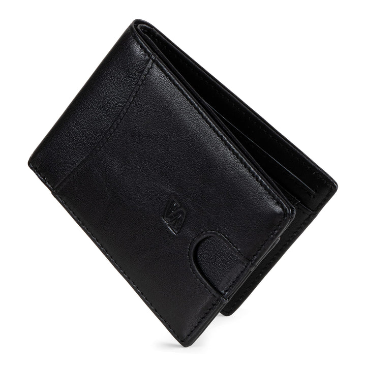 SERASAR | Premium Wallet [Clever] für Herren in schwarz aus Echtleder | 11 Kartenfächer | Wahlweise