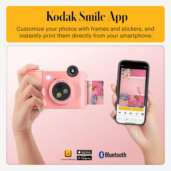 KODAK Smile+ 2-in-1 Digitale Sofortbildkamera & Fotodrucker Geschenkpaket + Tasche + Zink 20 Blatt +