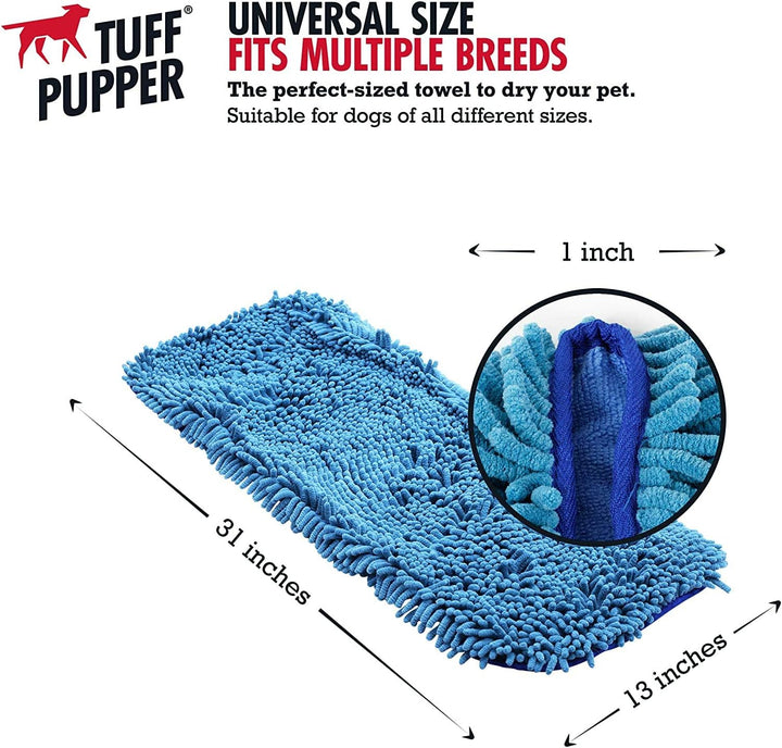 Tuff Pupper Schnelltrocknendes Handtuch für Hunde | Ultra saugfähiges Mikrofaser-Shammy | Extra gros